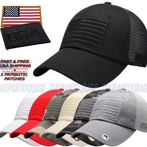 Antourage American Flag Mesh Snapback Unconstructed Unisex Classic Hat+2 Patches